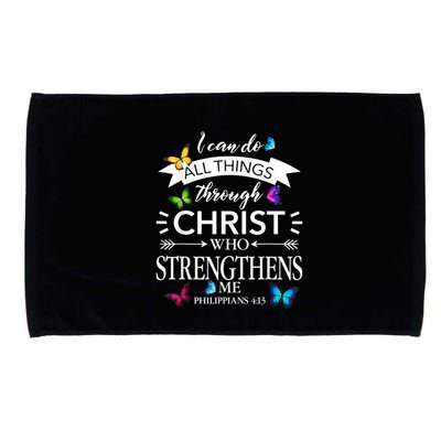 I Can Do All Things Through Christ Butterfly Art Religious Microfiber Hand Towel