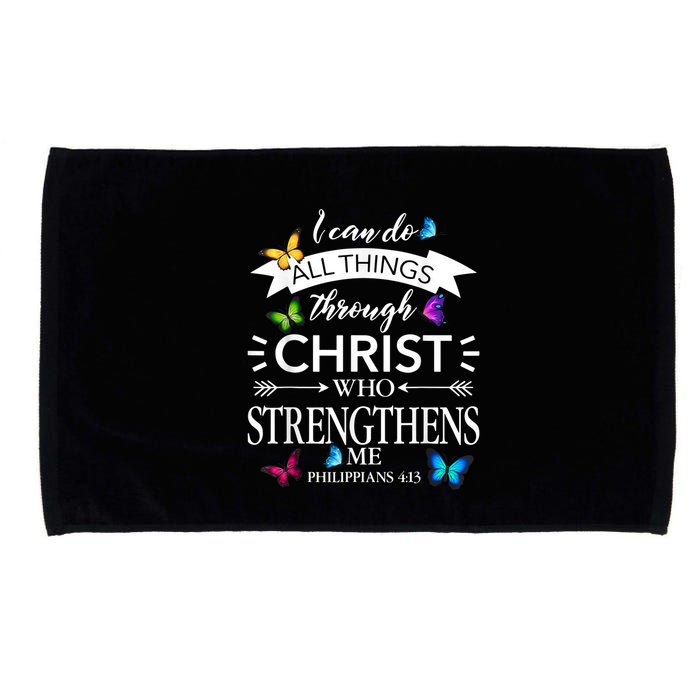 I Can Do All Things Through Christ Butterfly Art Religious Microfiber Hand Towel