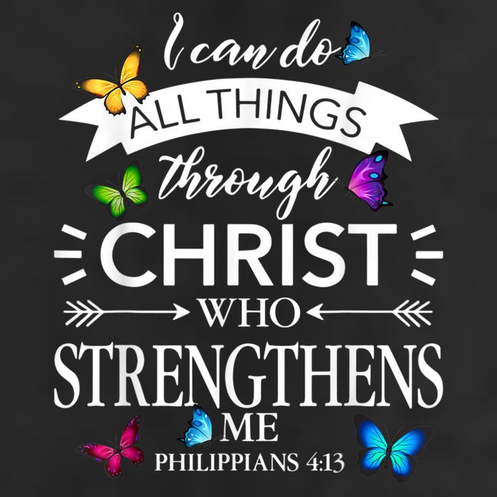 I Can Do All Things Through Christ Butterfly Art Religious Microfiber Hand Towel