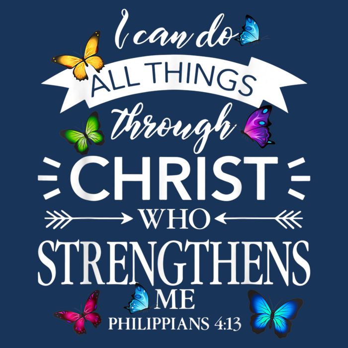 I Can Do All Things Through Christ Butterfly Art Religious Infant Baby Jersey Bodysuit