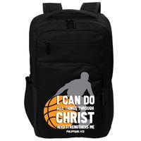 I Can Do All Things Through Christ Christian Basketball Impact Tech Backpack