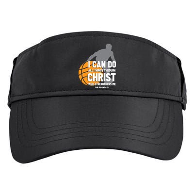 I Can Do All Things Through Christ Christian Basketball Adult Drive Performance Visor