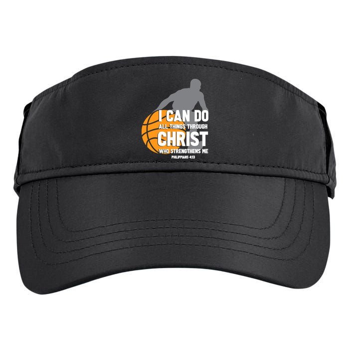 I Can Do All Things Through Christ Christian Basketball Adult Drive Performance Visor