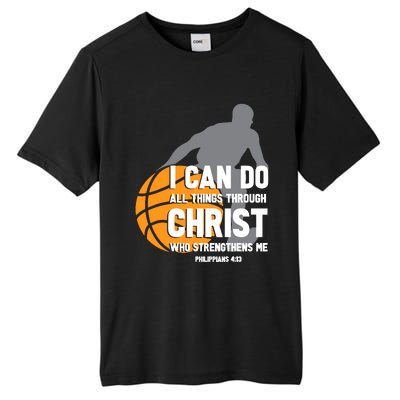 I Can Do All Things Through Christ Christian Basketball Tall Fusion ChromaSoft Performance T-Shirt