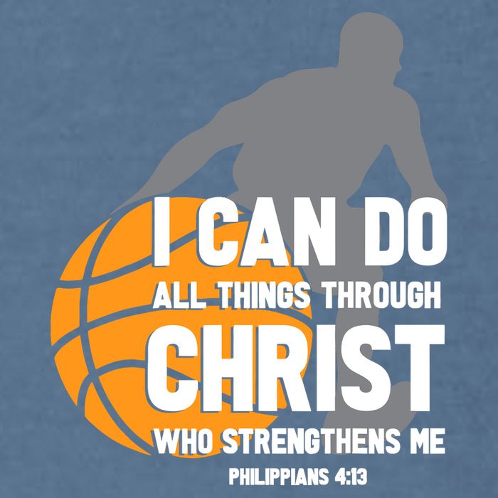 I Can Do All Things Through Christ Christian Basketball Garment-Dyed Sweatshirt
