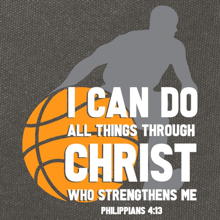 I Can Do All Things Through Christ Christian Basketball Cotton Canvas Backpack