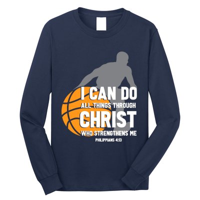 I Can Do All Things Through Christ Christian Basketball Long Sleeve Shirt