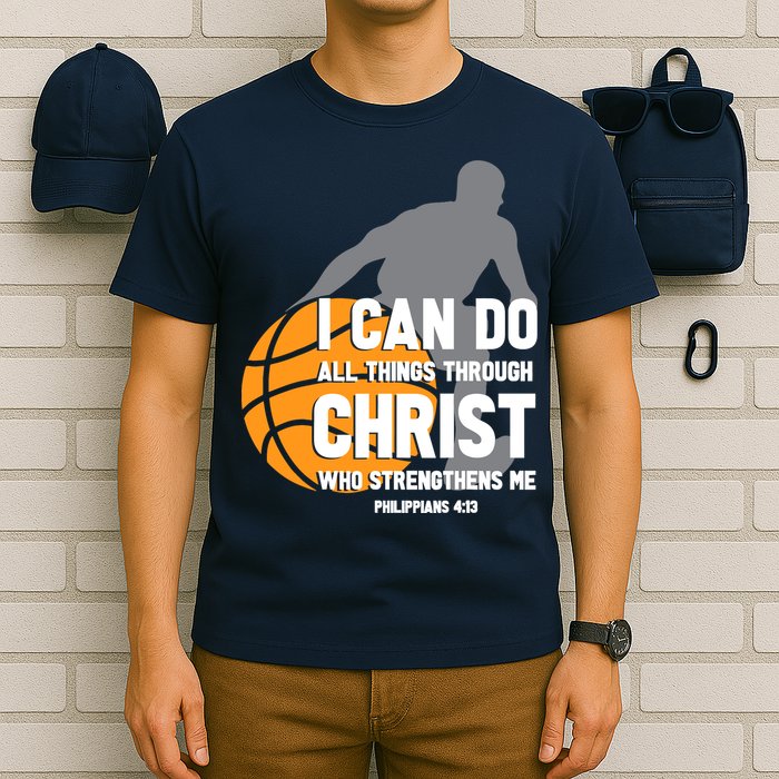 I Can Do All Things Through Christ Christian Basketball T-Shirt
