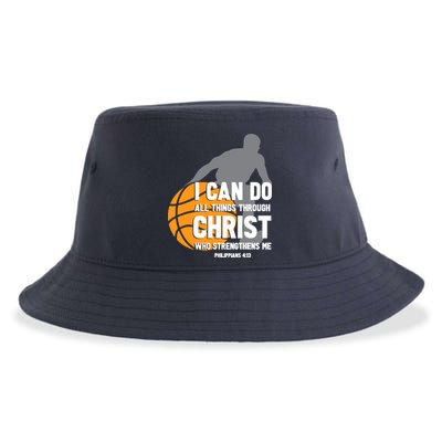 I Can Do All Things Through Christ Christian Basketball Sustainable Bucket Hat