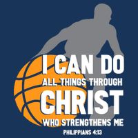 I Can Do All Things Through Christ Christian Basketball Drawstring Bag
