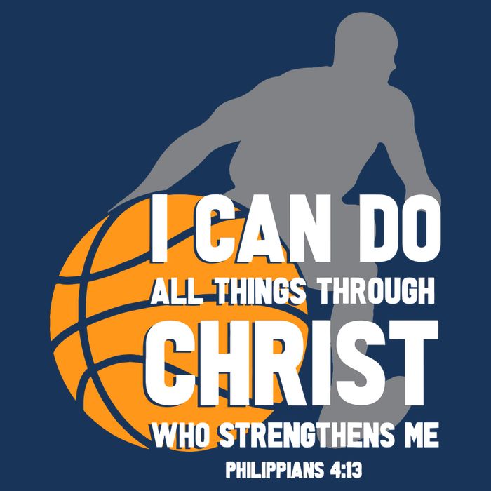 I Can Do All Things Through Christ Christian Basketball Drawstring Bag