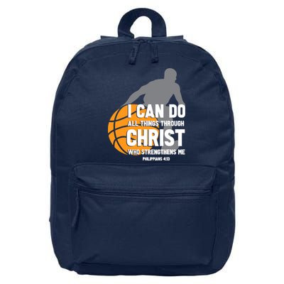 I Can Do All Things Through Christ Christian Basketball 16 in Basic Backpack