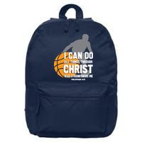 I Can Do All Things Through Christ Christian Basketball 16 in Basic Backpack