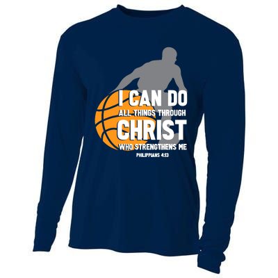 I Can Do All Things Through Christ Christian Basketball Cooling Performance Long Sleeve Crew