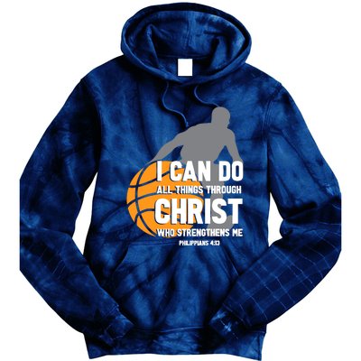 I Can Do All Things Through Christ Christian Basketball Tie Dye Hoodie