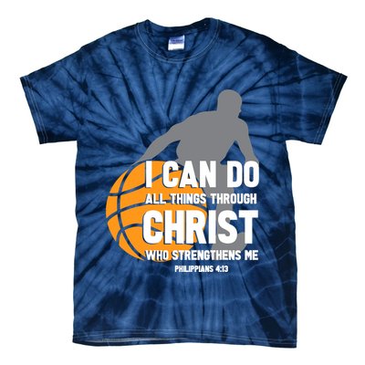 I Can Do All Things Through Christ Christian Basketball Tie-Dye T-Shirt