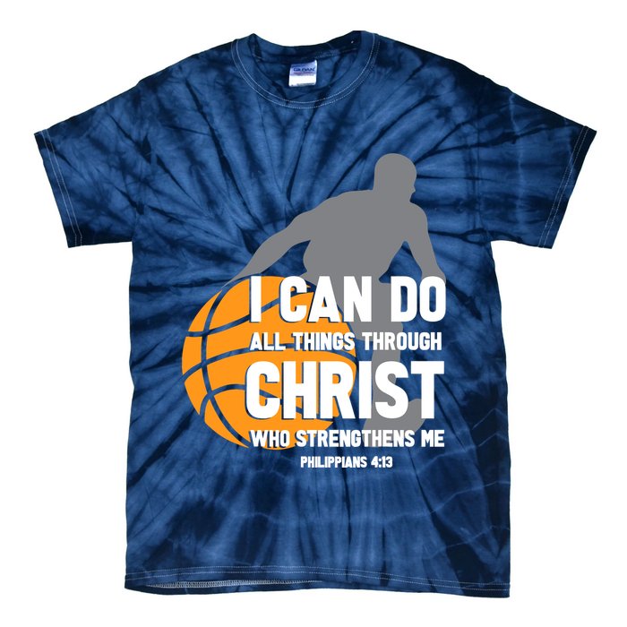 I Can Do All Things Through Christ Christian Basketball Tie-Dye T-Shirt