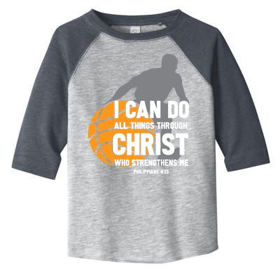 I Can Do All Things Through Christ Christian Basketball Toddler Fine Jersey T-Shirt