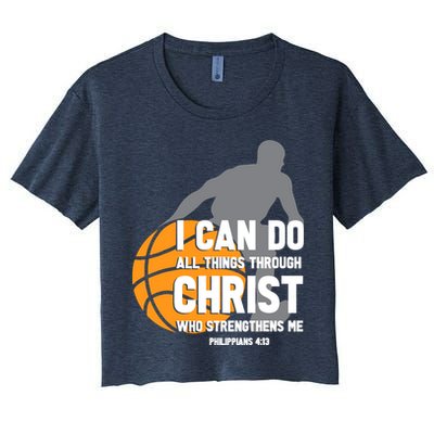 I Can Do All Things Through Christ Christian Basketball Crop Top