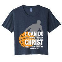 I Can Do All Things Through Christ Christian Basketball Crop Top