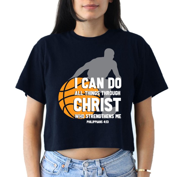 I Can Do All Things Through Christ Christian Basketball Crop Top