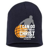 I Can Do All Things Through Christ Christian Basketball Short Acrylic Beanie