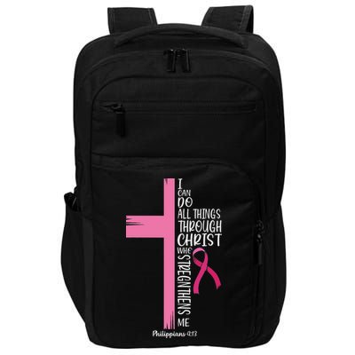 I Can Do All Things Through Christ Breast Cancer Awareness Impact Tech Backpack