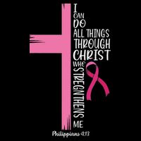 I Can Do All Things Through Christ Breast Cancer Awareness Sustainable Bucket Hat