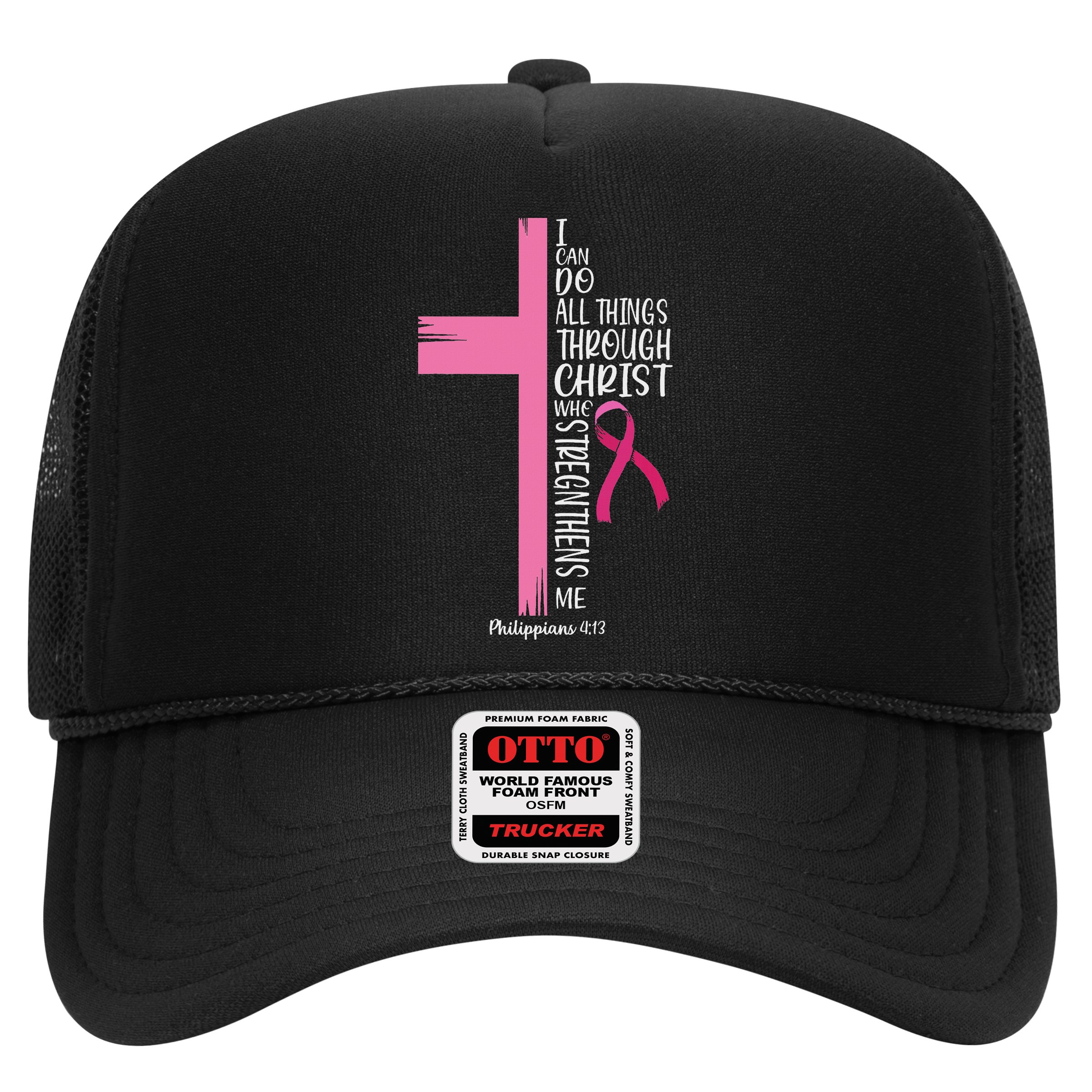 I Can Do All Things Through Christ Breast Cancer Awareness Hat
