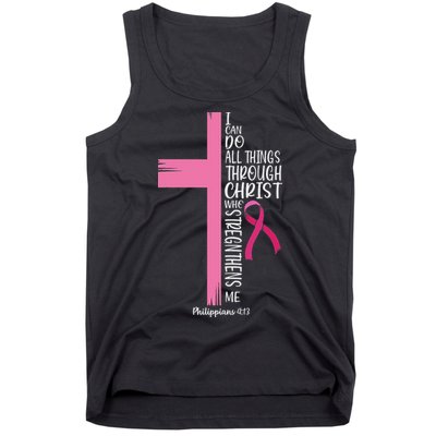I Can Do All Things Through Christ Breast Cancer Awareness Tank Top