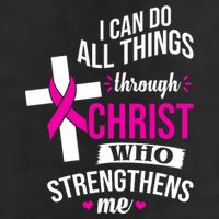 I Can Do All Things Through Christ Who Strengthens Me Breast Cancer Cool Comfort Performance Bucket Hat
