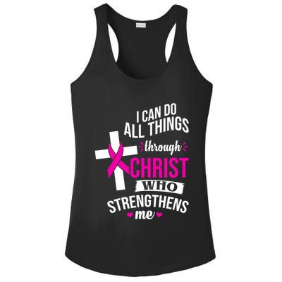 I Can Do All Things Through Christ Who Strengthens Me Breast Cancer Ladies PosiCharge Competitor Racerback Tank