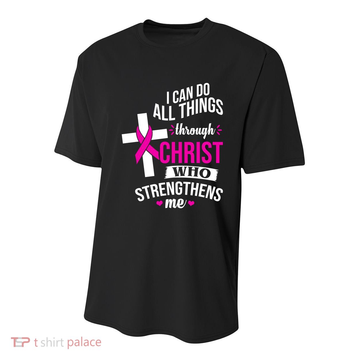 I Can Do All Things Through Christ Who Strengthens Me Breast Cancer Youth Performance Sprint T-Shirt