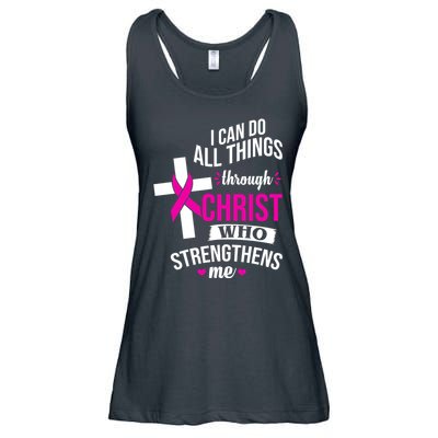 I Can Do All Things Through Christ Who Strengthens Me Breast Cancer Ladies Essential Flowy Tank