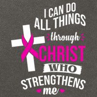 I Can Do All Things Through Christ Who Strengthens Me Breast Cancer Cotton Canvas Backpack