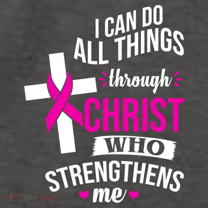 I Can Do All Things Through Christ Who Strengthens Me Breast Cancer Vector Backpack