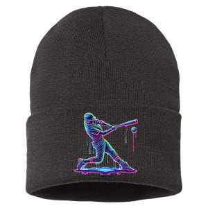 Ice Cream Drip Baseball Bat Baseball Player Sustainable Knit Beanie