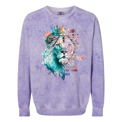 I Can Do All Things Through Christ Lion Faith Christian Colorblast Crewneck Sweatshirt