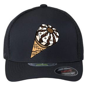 Ice Cream Day Design Ice Cream Party Cool Gift Flexfit Unipanel Trucker Cap