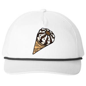 Ice Cream Day Design Ice Cream Party Cool Gift Snapback Five-Panel Rope Hat