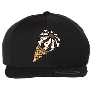 Ice Cream Day Design Ice Cream Party Cool Gift Wool Snapback Cap