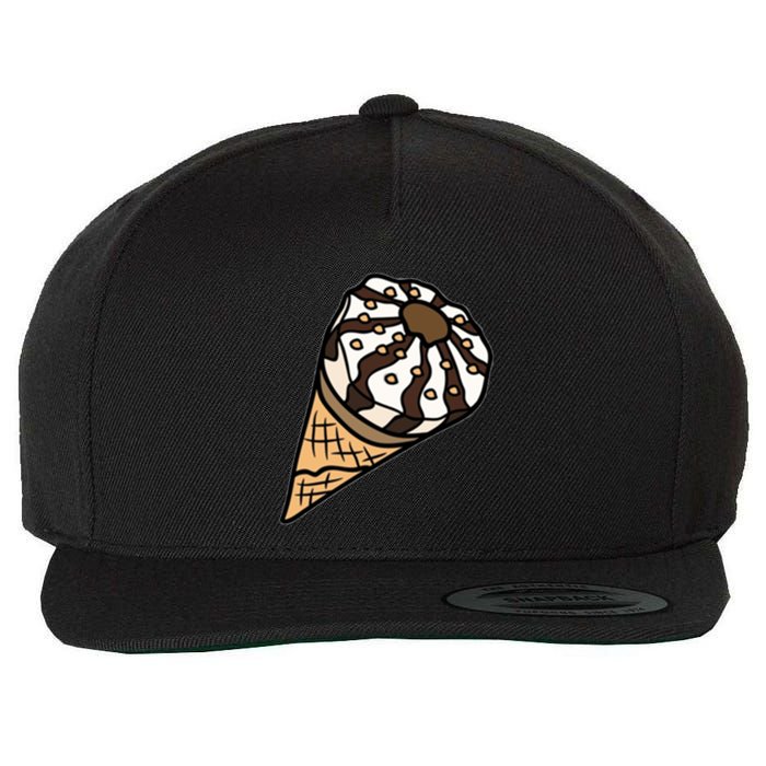 Ice Cream Day Design Ice Cream Party Cool Gift Wool Snapback Cap