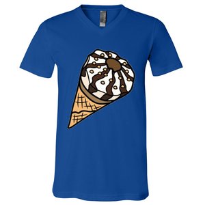 Ice Cream Day Design Ice Cream Party Cool Gift V-Neck T-Shirt