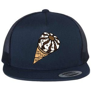 Ice Cream Day Design Ice Cream Party Cool Gift Flat Bill Trucker Hat