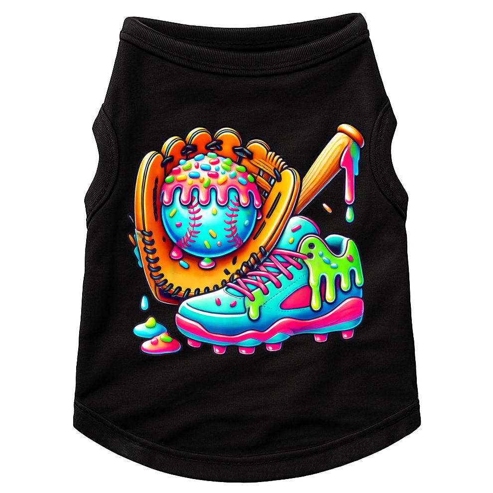 Ice Cream Drip Baseball Stuff Baseball Drip For Boy Graphic  Doggie Tank