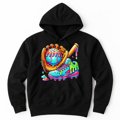 Ice Cream Drip Baseball Stuff Baseball Drip For Boy Graphic  Hoodie