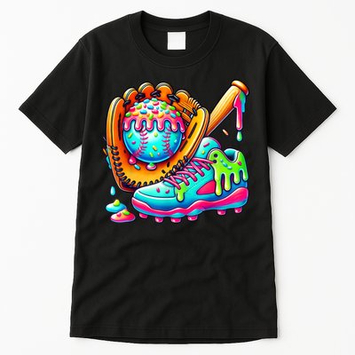 Ice Cream Drip Baseball Stuff Baseball Drip For Boy Graphic  Tall T-Shirt
