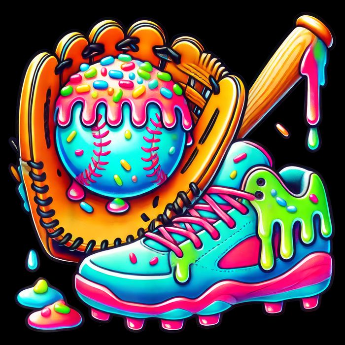 Ice Cream Drip Baseball Stuff Baseball Drip For Boy Graphic  Button