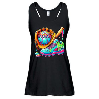 Ice Cream Drip Baseball Stuff Baseball Drip For Boy Graphic  Ladies Essential Flowy Tank