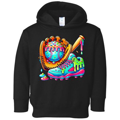 Ice Cream Drip Baseball Stuff Baseball Drip For Boy Graphic  Toddler Hoodie